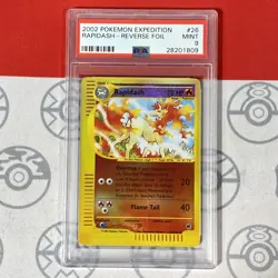 PSA 9 Rapidash 26/165 Reverse Holo 2002 Pokemon Expedition 1809 - Image 1