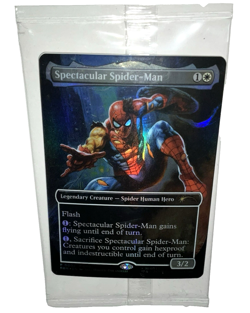 Marvel Legends SPECTACULAR SPIDER-MAN Battle-Damaged Magic Card MTG Spider Human - Image 1