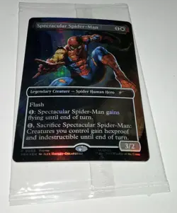 Marvel Legends SPECTACULAR SPIDER-MAN Battle-Damaged Magic Card MTG Spider Human - Image 5
