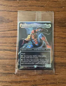 Marvel Legends SPECTACULAR SPIDER-MAN Battle-Damaged Magic Card MTG Spider Human - Image 1
