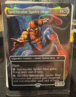MARVEL LEGENDS MAGIC THE GATHERING SPECTACULAR SPIDER-MAN BATTLE DAMAGE CARD - Image 1