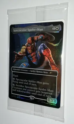Marvel Legends SPECTACULAR SPIDER-MAN Battle-Damaged Magic Card MTG Spider Human - Image 3