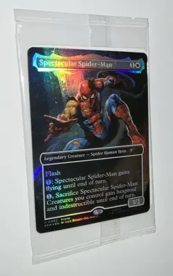 Marvel Legends SPECTACULAR SPIDER-MAN Battle-Damaged Magic Card MTG Spider Human - Image 4