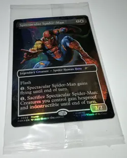 Marvel Legends SPECTACULAR SPIDER-MAN Battle-Damaged Magic Card MTG Spider Human - Image 5