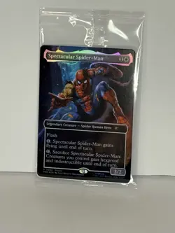 MARVEL LEGENDS MAGIC THE GATHERING SPECTACULAR SPIDER-MAN BATTLE DAMAGE CARD - Image 1