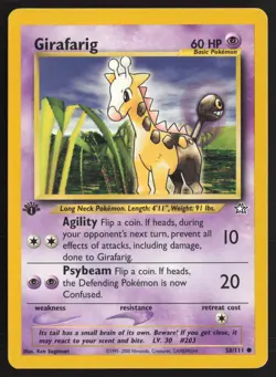 Pokemon TCG | Girafarig 58/111 | Common | Neo Genesis | 1st Edition LP - Image 2