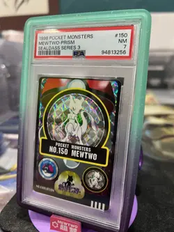 1998 POCKET MONSTERS SEALDASS SER 3 #150 MEWTWO-PRISM PSA 7 - Image 2