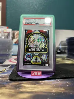 1998 POCKET MONSTERS SEALDASS SER 3 #150 MEWTWO-PRISM PSA 7 - Image 3