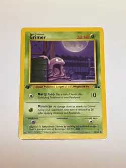 Vintage Pokemon Card TCG Grimer Fossil Set 48/62 Regular 1st Edition Common NM - Image 1
