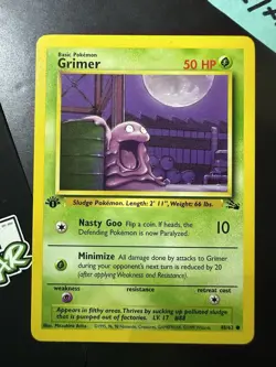 1st Edition Grimer 48/62, Fossil Set, Pokemon TCG, WOTC, 1999, Common, NM/LP - Image 1