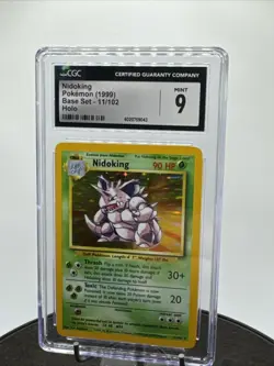 1999 Pokemon Base Set Unlimited Nidoking Holo Rare 11/102 CGC Mint 9 - Image 1