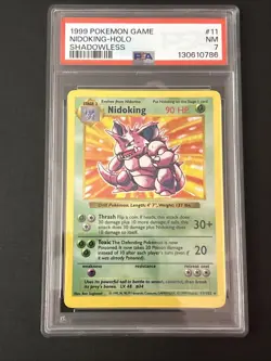 Nidoking 11/102 Base Set Unlimited (1999) Holo Rare Shadowless Pokemon PSA 7 - Image 1