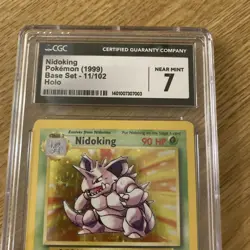 1999 Pokemon Base Set Nidoking Holo Card #11/102 CGC 7 Near Mint Holo graded - Image 3