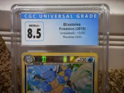 Blastoise Unleashed cgc 8.5 NM MINT+ REVERSE HOLO 13/95 Pokemon 2010 psa card - Image 2