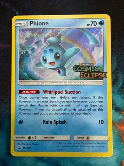 Phione SM220 Holo Stamp - Cosmic Eclipse - Pokemon Promo Card - LP - Image 1