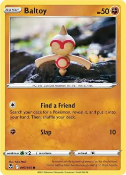 Baltoy Common SWSH12: Silver Tempest 093/195 NM English Pokemon Card - Image 1