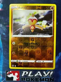 Baltoy 093/195 Reverse Holo Silver Tempest Pokemon TCG Card NM + Cardsaver - Image 1