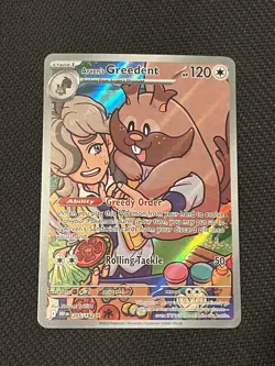Pokemon TCG Destined Rivals Arven’s Greedent Illustration Rare 205/182 - NM - Image 1
