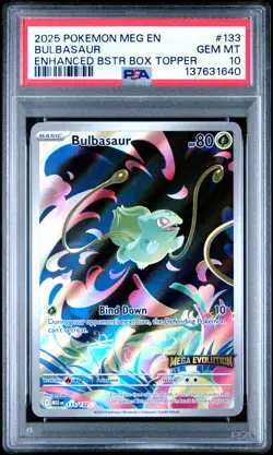 2025 POKEMON MEG EN-MEGA EVOLUTION ENHANCED BOOSTER BOX TOPPER BULBASAUR PSA 10 - Image 1