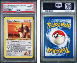 2000 Pokemon Gym Heroes 1st Edition Blaine's Tauros 64/132 PSA 8 NM-MT - Image 1