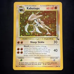 Pokemon Vintage Holo Rare Kabutops 9/62 Fossil WotC 1999 - Image 1