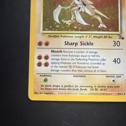 Pokemon Vintage Holo Rare Kabutops 9/62 Fossil WotC 1999 - Image 5