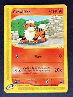 Pokemon TCG Skyridge Growlithe Card 62/144 2003 - Image 1