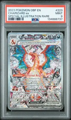 PSA 9 MINT Charizard ex 223/197 SV03: Obsidian Flames Holo Pokemon 2023 - Image 1