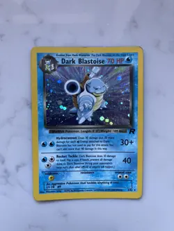 Pokemon TCG Holo Dark Blastoise Team Rocket 3/82 - Swirl LP - Image 1