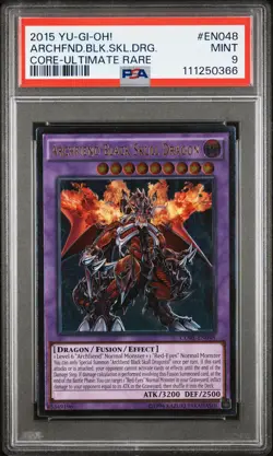 Yu-Gi-Oh! Archfiend Black Skull Dragon CORE-EN048 Ultimate Rare Unlimited PSA 9 - Image 1