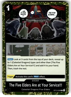 One Piece Carrying On His Will Card OP13-096 The Five Elders Are at Your - Foil - Image 1