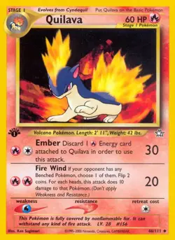 Quilava - 46/111 - Pokemon Neo Genesis 1st Edition Card WOTC MP - Image 1