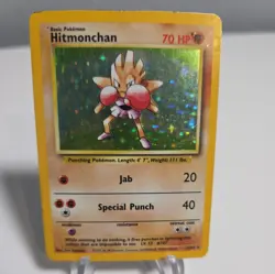 Hitmonchan Rare Holo Foil Pokemon Card Vintage 1999 Base Set 7/102 WOTC - Image 1