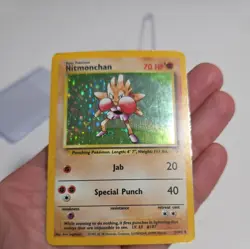 Hitmonchan Rare Holo Foil Pokemon Card Vintage 1999 Base Set 7/102 WOTC - Image 2