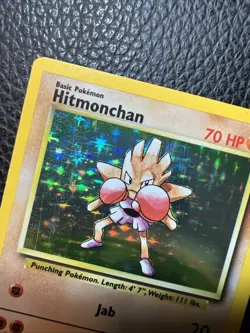 * Hitmonchan - 7/102 - Pokemon Base Set Unlimited Holo Rare Card WOTC Vintage LP - Image 2
