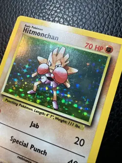 * Hitmonchan - 7/102 - Pokemon Base Set Unlimited Holo Rare Card WOTC Vintage LP - Image 4