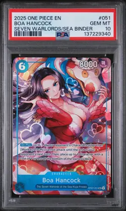2025 One Piece Promo Seven Warlords of Sea Boa Hancock #OP07-051 PSA 10 - Image 1