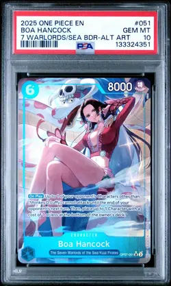 2025 ONE PIECE 051 SEVEN WARLORDS OF THE SEA PROMO ALT ART BOA HANCOCK PSA 10 - Image 1