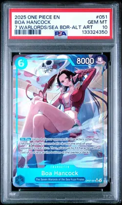 2025 ONE PIECE 051 SEVEN WARLORDS OF THE SEA PROMO ALT ART BOA HANCOCK PSA 10 - Image 1