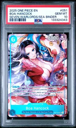 2025 ONE PIECE 051 SEVEN WARLORDS OF THE SEA PROMO CARD BOA HANCOCK PSA 10 - Image 1