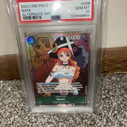 PSA 10 GEM MINT - NAMI ALTERNATE ART OP02-036 - One Piece Paramount War - Image 1
