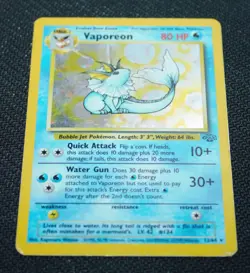 Vaporeon 12/64 Holo Rare Unlimited Jungle 1999 - Pokemon Card TCG (HP) - Image 3