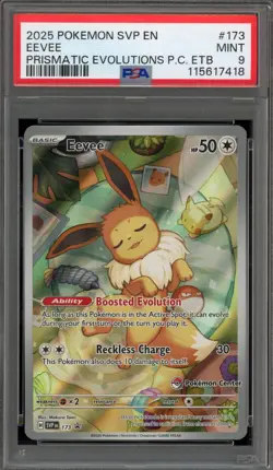 Pokemon Center Stamp Promo Eevee Prismatic Evolutions ETB SVP EN 173 PSA 9 Mint - Image 1