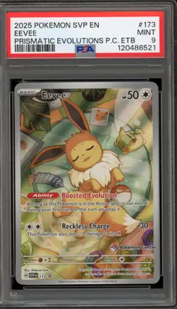Pokemon Center Stamp Promo Eevee Prismatic Evolution ETB SVP EN 173 PSA 9 Mint - Image 1
