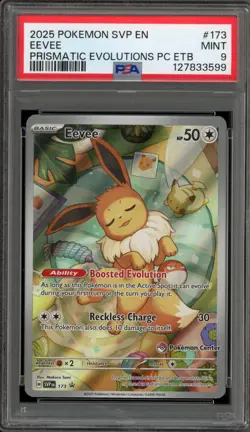 Pokemon Center Stamp Promo Eevee Prismatic Evolutions ETB SVP EN 173 PSA 9 Mint - Image 1