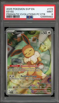 Pokemon Center Stamp Promo Eevee Prismatic Evolutions ETB SVP EN 173 PSA 9 Mint - Image 1