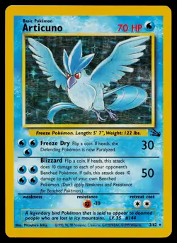 Pokemon Card Articuno Holo 2/62 Fossil - Image 1