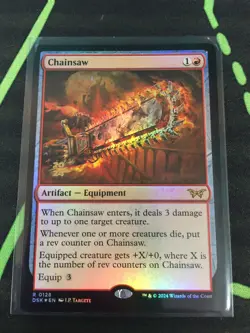 MTG Magic The Gathering Chainsaw Foil Prerelease Promo Artifact Commander - Image 1