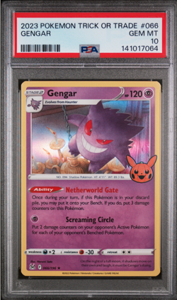 Gengar 066/196 Holo Rare Trick or Trade 2023 Pokemon TCG PSA GEMMINT 10 - Image 1