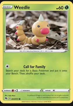 2/73 Weedle - Champions Path - Common Pokemon TCG Card - Image 1